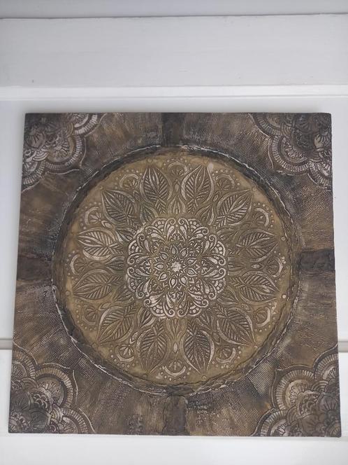 Schilderij vierkant, wandpaneel, nieuw, mandala, 3d effect, Huis en Inrichting, Woonaccessoires | Schilderijen, Tekeningen en Foto's