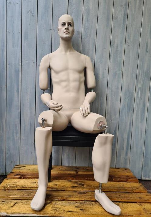 etalagepop zit man verstelbare museumpop paspop, Verzamelen, Militaria | Tweede Wereldoorlog, Overige soorten, Overige typen, Overige gebieden