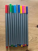 11 fineliners in prachtige kleuren - gebruikt, Ophalen of Verzenden, Zo goed als nieuw, Potlood of Stift