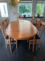 ovale uitschuifbare eettafel Ikea, stoelen er gratis bij, Huis en Inrichting, Tafels | Eettafels, 200 cm of meer, 100 tot 150 cm