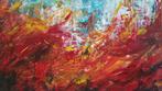 Abstract schilderij acrylverf op papier 75 cm x 39 cm, Ophalen of Verzenden