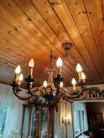 Antieke Kroonluchter 10-arms brons ca 25kg, Huis en Inrichting, Lampen | Kroonluchters, Ophalen of Verzenden, Gebruikt, Metaal