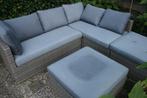 Wicker loungeset, hoekbankje, tafeltje+ hocker, Tuin en Terras, Ophalen, 4 zitplaatsen, Gebruikt, Loungeset