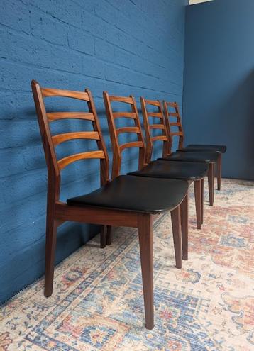 4x Vintage ladderback stoelen, Casala, jaren 60 beschikbaar voor biedingen