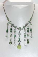 k092 licht groene strass ketting, Sieraden, Tassen en Uiterlijk, Kettingen, Ophalen, Overige materialen, Nieuw, Verstelbaar