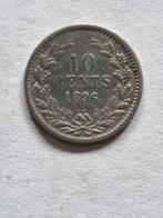 Zf munt 10 cent 1896, Postzegels en Munten, Munten | Nederland, Koningin Wilhelmina, 10 cent, Ophalen of Verzenden