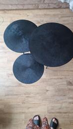 Set van 3 zwarte salontafels, Huis en Inrichting, Minder dan 50 cm, Rond, Minder dan 50 cm, Ophalen of Verzenden