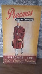 Vintage kartonaffiche, reclamebord herenmode - jaren 30-50, Ophalen of Verzenden, Gebruikt, Reclamebord