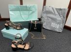 Zwarte NOSE set schoenen met hak mt 36 + bijpassende tas, Zwart, Ophalen of Verzenden, Zo goed als nieuw, Schoenen met hoge hakken