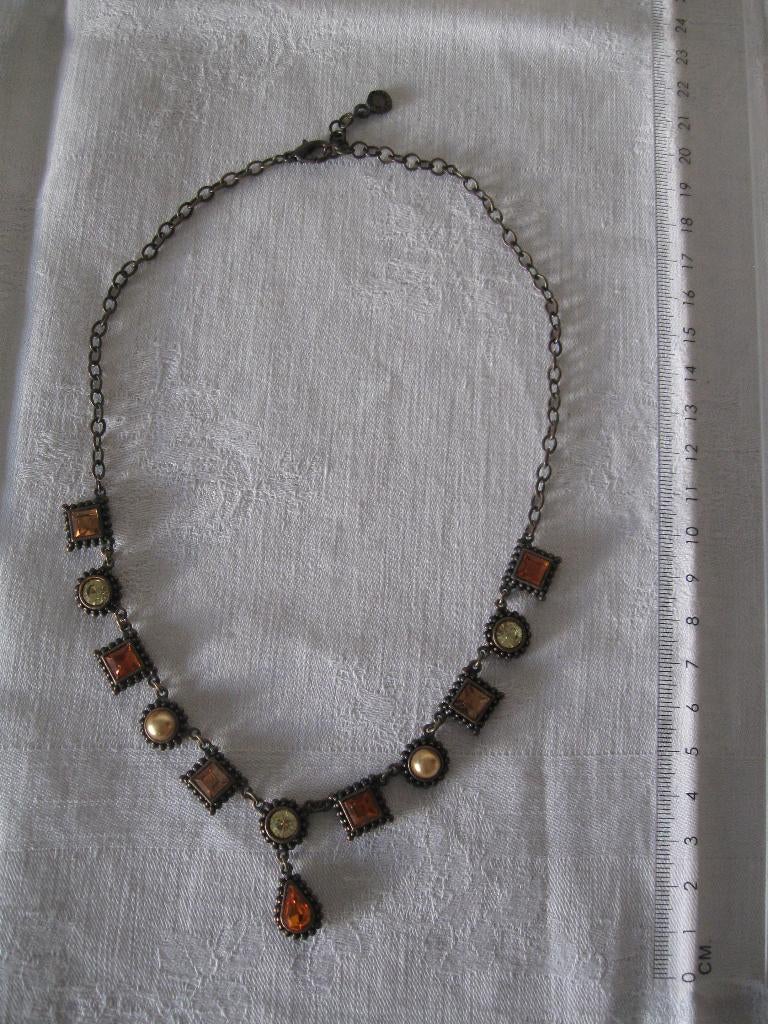 PILGRIM danish design mooie stijlvolle ketting bruintinten, Ophalen of Verzenden, Zo goed als nieuw, Bruin, Overige materialen