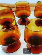 Amberkleurige cognacglazen vintage, Antiek en Kunst, Ophalen of Verzenden