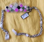 Bliss ketting staal roze-grijs-zwart nieuw, Ophalen, Overige materialen, Zwart, Nieuw