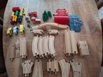 Houten treinbaan 100delig, Kinderen en Baby's, Speelgoed | Houten speelgoed, Ophalen, Zo goed als nieuw