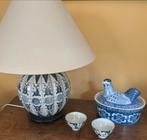 Chinese blue Tafellamp en bijpassende porseleinen Deko, Huis en Inrichting, Lampen | Tafellampen, Ophalen, Zo goed als nieuw, Minder dan 50 cm