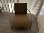 Montis Lomas Gijs Papavoine Fauteuil Leer/stof bruin/beige, Huis en Inrichting, Fauteuils, Ophalen, Gebruikt, Minder dan 75 cm
