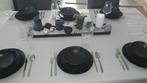 6-delig servies mat zwart, Ophalen of Verzenden, Zo goed als nieuw, Bord(en), Overige stijlen