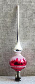 Kleine oude Kerstboompiek / Piek 10 Roze, witte sneeuw 20 cm, Diversen, Kerst, Ophalen of Verzenden