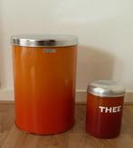 vintage Brabantia voorraadbus voorraadblik oranje XXL, Ophalen of Verzenden