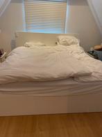 IKEA MALM bed frame + bed base (original price:€479), Ophalen, Wit, Tweepersoons, Zo goed als nieuw