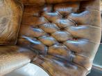 Chesterfield oorfauteuil, Huis en Inrichting, Fauteuils, Ophalen, Gebruikt, Leer