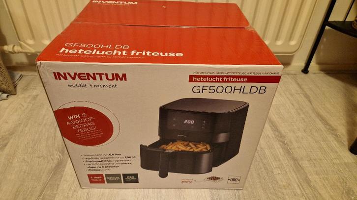 Air Fryer Inventum GF500HLDB (5 liter), Witgoed en Apparatuur, Airfryers, Nieuw, Airfryer XL, 1000 t/m 1499 gram, Ophalen