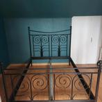 Tweepersoonsbed, Huis en Inrichting, Slaapkamer | Bedden, Gebruikt, Tweepersoons, Hout, 140 cm