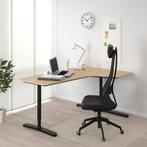 IKEA Bekant hoekbureau zwart/licht eiken, Huis en Inrichting, Ophalen, Gebruikt, Bureau
