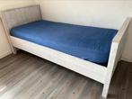 Eenpersoonsbed Bopita grijs hout incl lattenbodem, Huis en Inrichting, Slaapkamer | Bedden, Grijs, 90 cm, Gebruikt, Eenpersoons