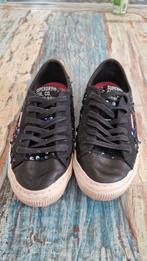 Superdry Gympen Zwart Pailletten Maat 37/38, Superdry, Zwart, Ophalen of Verzenden, Sneakers of Gympen