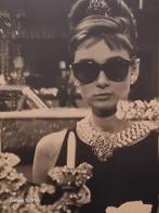 AUDREY HEPBURN FOTO/POSTER OP HOUT INCL LIJST, Ophalen, Zo goed als nieuw, 75 cm of meer