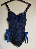 Blauw/zwart sexy lingerie set (korset+string), Kleding | Dames, Ophalen of Verzenden, Blauw, Body of Korset