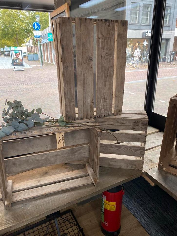 Diverse Houten Veilingkistjes, Huis en Inrichting, Woonaccessoires | Kisten, Gebruikt, Minder dan 50 cm, Grenenhout, Ophalen