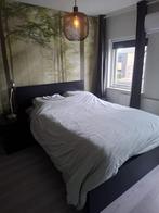 Malm Bed 140x200 + Nachtkastjes & Verstelbare Lattenbodem, Ophalen, Zwart, Tweepersoons, 140 cm