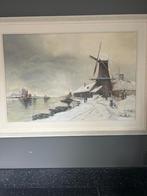 Klassiek schilderij Hollands winter landschap, Antiek en Kunst, Ophalen