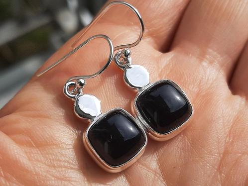 Vanoli 925 zilveren oorbellen met onyx, Sieraden, Tassen en Uiterlijk, Oorbellen, Nieuw, Hangers, Zilver, Zwart, Met edelsteen