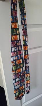 Stropdas met euro biljetten, Ophalen of Verzenden, Zo goed als nieuw, Blauw, Met patroon
