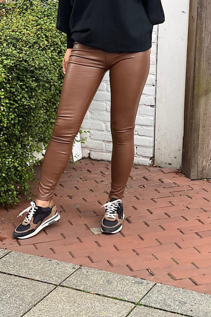 Norfy LeatherLook Legging Bruin maat 40, 42 en 44 (303), Kleding | Dames, Leggings, Maillots en Panty's, Nieuw, Legging, Bruin