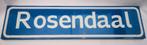 vintage blauwe emaille straatnaambord Rosendaal mancave bar, Ophalen of Verzenden