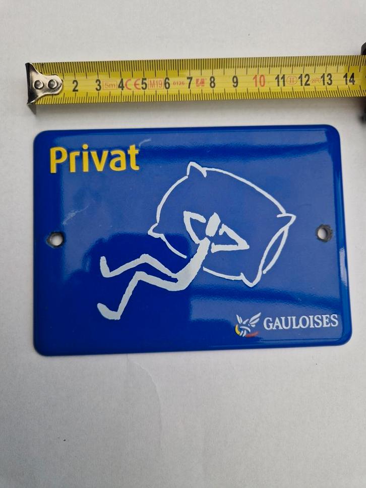 Vintage Emaille Bordje - Privat Gauloises, Verzamelen, Merken en Reclamevoorwerpen, Ophalen of Verzenden