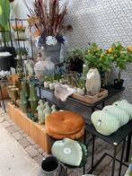 Bloempot vaas plantenpot plantenbak SALE met kunstplanten, Overige materialen, Rond, Nieuw, Ophalen of Verzenden