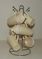 Klassieke Hema bekers hoog model 6x met oor 2 kleuren creme, Antiek en Kunst, Ophalen