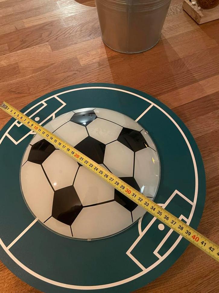 Voetbal Plafondlamp - Voetbalveld Design, Huis en Inrichting, Lampen | Plafondlampen, Zo goed als nieuw, Glas, Ophalen