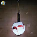 Vintage Aubergine glazen Carlo Moretti Murano hanglamp (70s), Carlo Moretti, ., Zo goed als nieuw, Glas