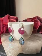 Robijn abalone zilver beschermt geluk liefde passie powerful, Sieraden, Tassen en Uiterlijk, Oorbellen, Nieuw, Ophalen of Verzenden