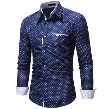 Blauwe met witte sterren overhemd slim fit heren mannen beschikbaar voor biedingen