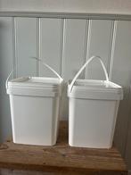 Twee vierkante emmers à 10 liter, Ophalen, Zo goed als nieuw, Kunststof