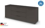 Lage Commode-Dressoir Finesse grafiet Grijs-eiken wit SALE, Verzenden, 150 tot 200 cm, Nieuw, Minder dan 100 cm