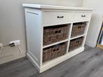 Vintage wit dressoir met lades en manden, Ophalen, Gebruikt, 100 tot 150 cm, Met lade(s)