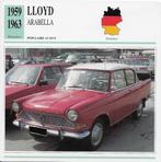 Ma664 autokaart lloyd arabella ( 1959- 1963 ) -, Verzamelen, Ophalen of Verzenden, Zo goed als nieuw