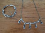 Zilveren set met turquoise, ketting en armband, Verzenden